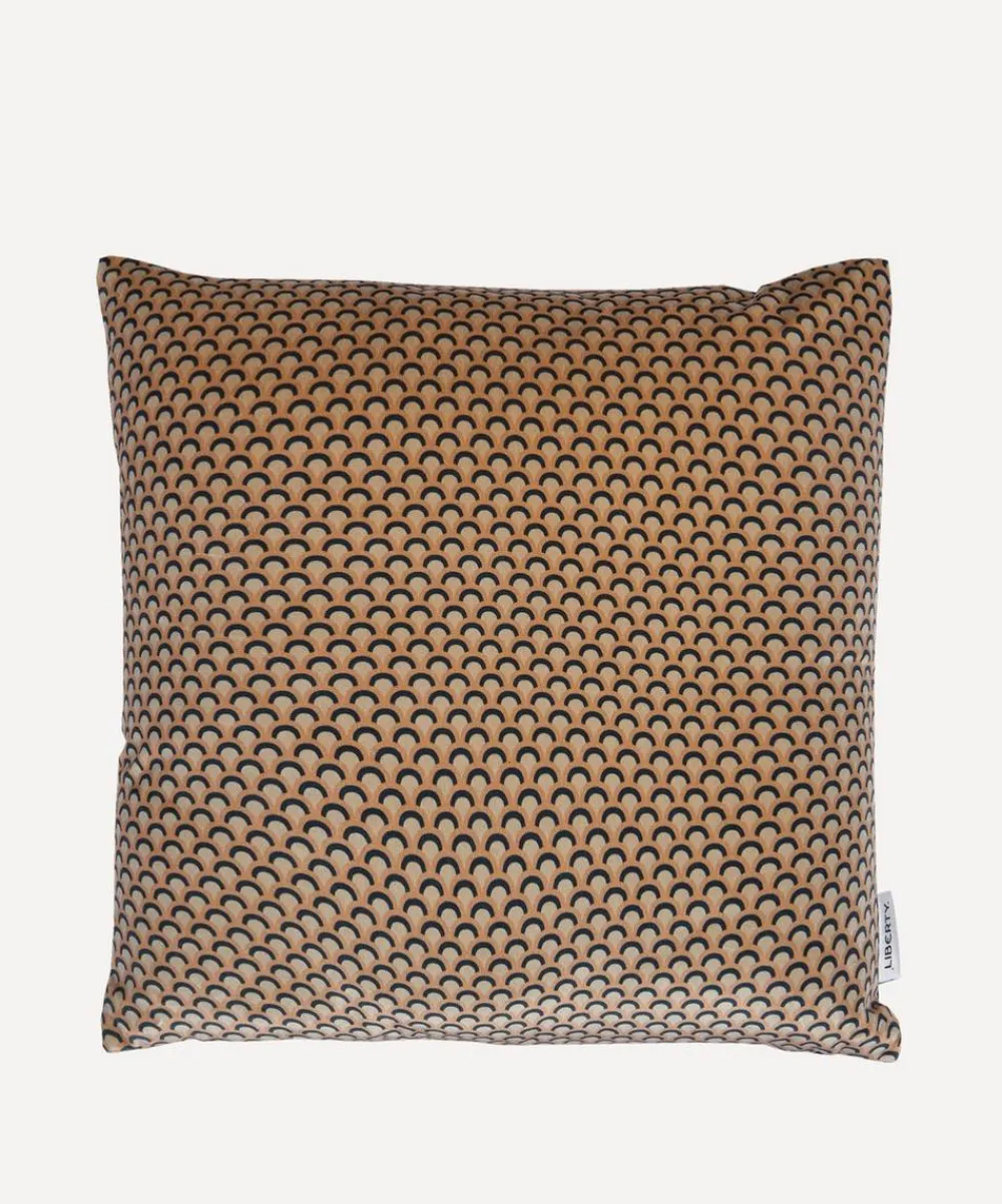 Liberty Cushions^Peacock Square Velvet Cushion
