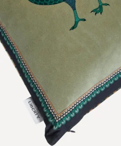 Liberty Cushions^Peacock Square Velvet Cushion