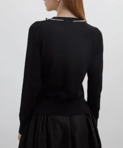 Simone Rocha Knitwear^Pearl and Chain Bow Cardigan