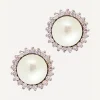 Kojis Earrings|Earrings^Pearl and Diamond Cluster Stud Earrings