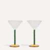 &Klevering Glass & Drinksware^Perle Green Coupe Glasses Set of Two