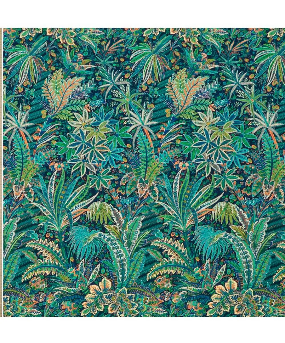 Liberty Interiors Furnishing Fabrics^Persian Voyage Majorelle in Palm Green – Outdoor