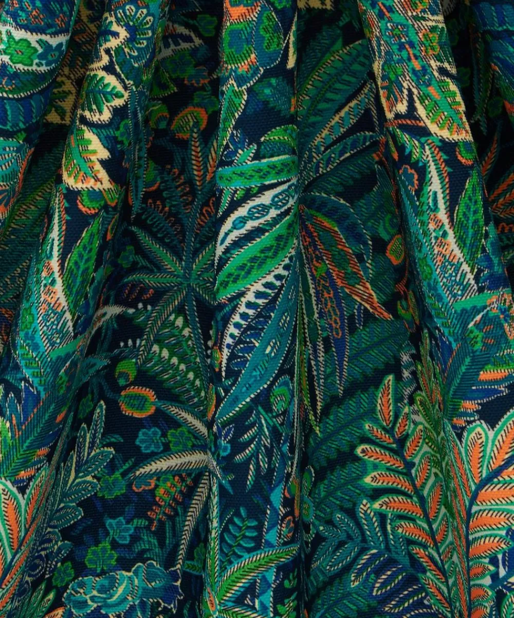 Liberty Interiors Furnishing Fabrics^Persian Voyage Majorelle in Palm Green – Outdoor