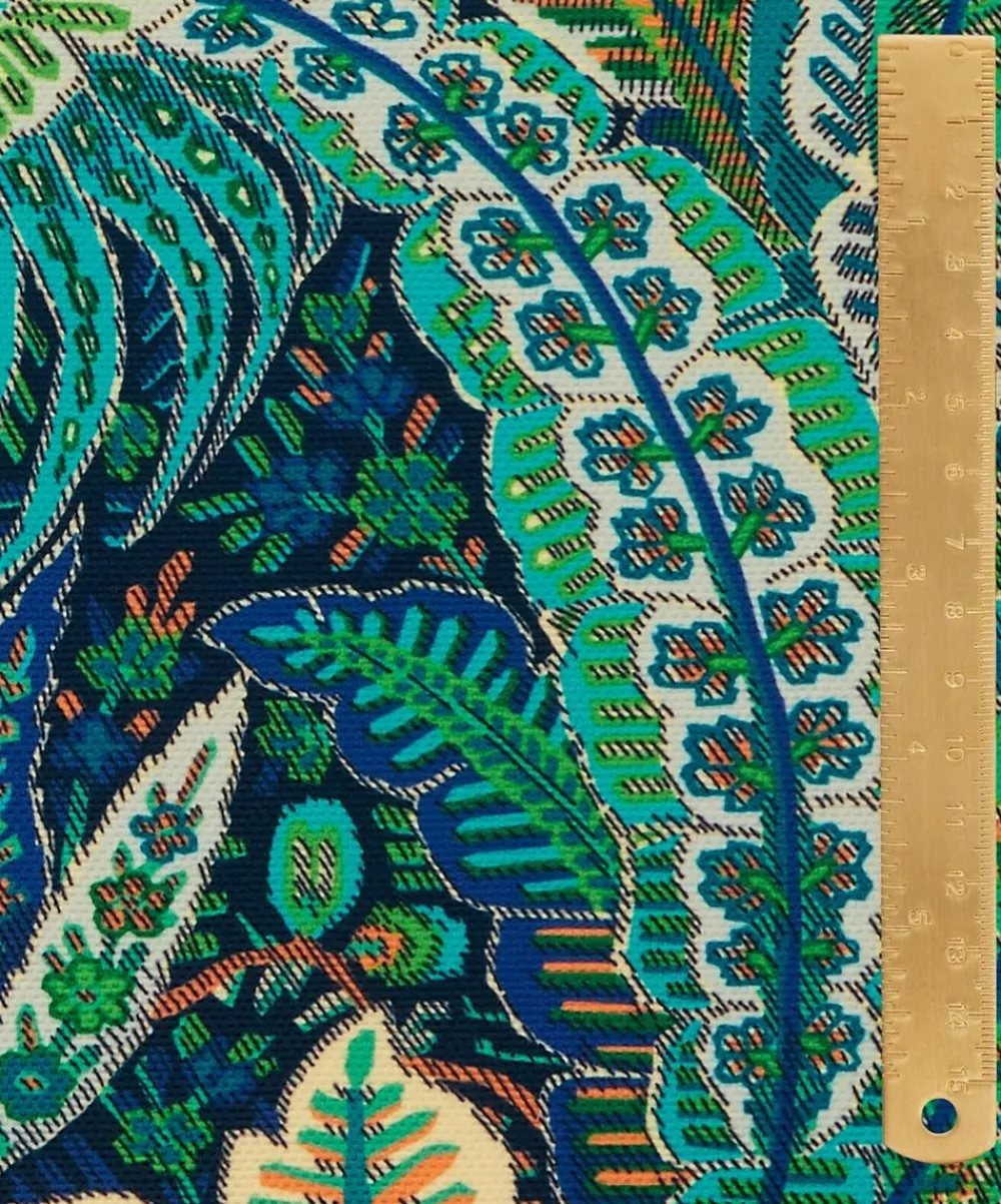 Liberty Interiors Furnishing Fabrics^Persian Voyage Majorelle in Palm Green – Outdoor