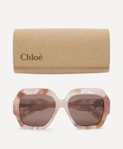 Chloé Sunglasses & Glasses^Pink Rectangular Sunglasses