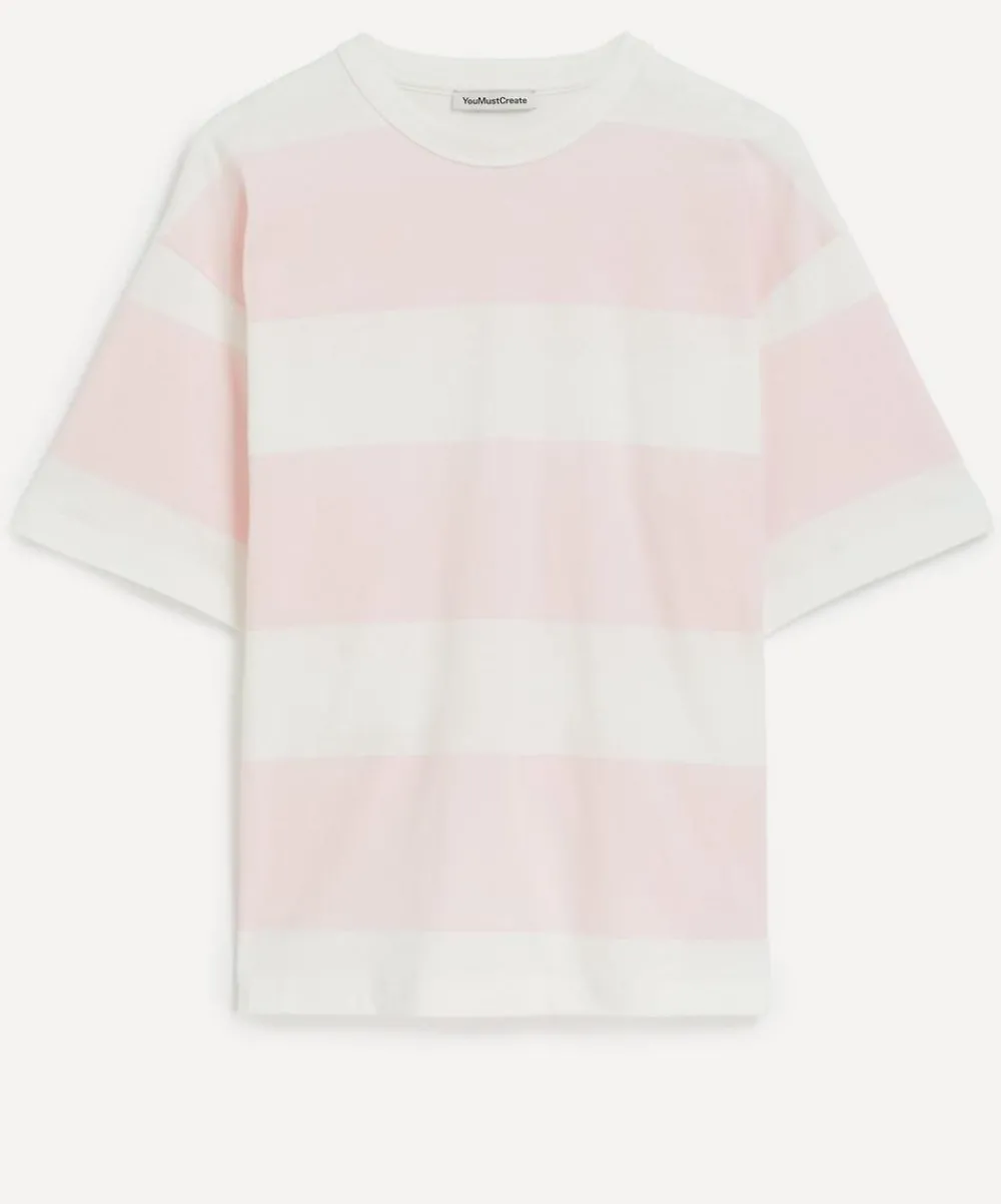 YMC Tops^Pink Triple Stripe T-Shirt