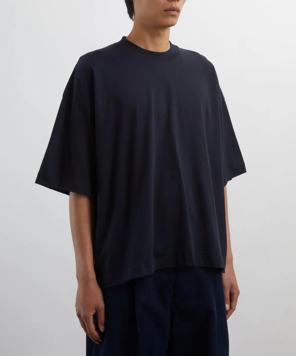 Studio Nicholson Tops^Piu Darkest Navy Oversized T-Shirt
