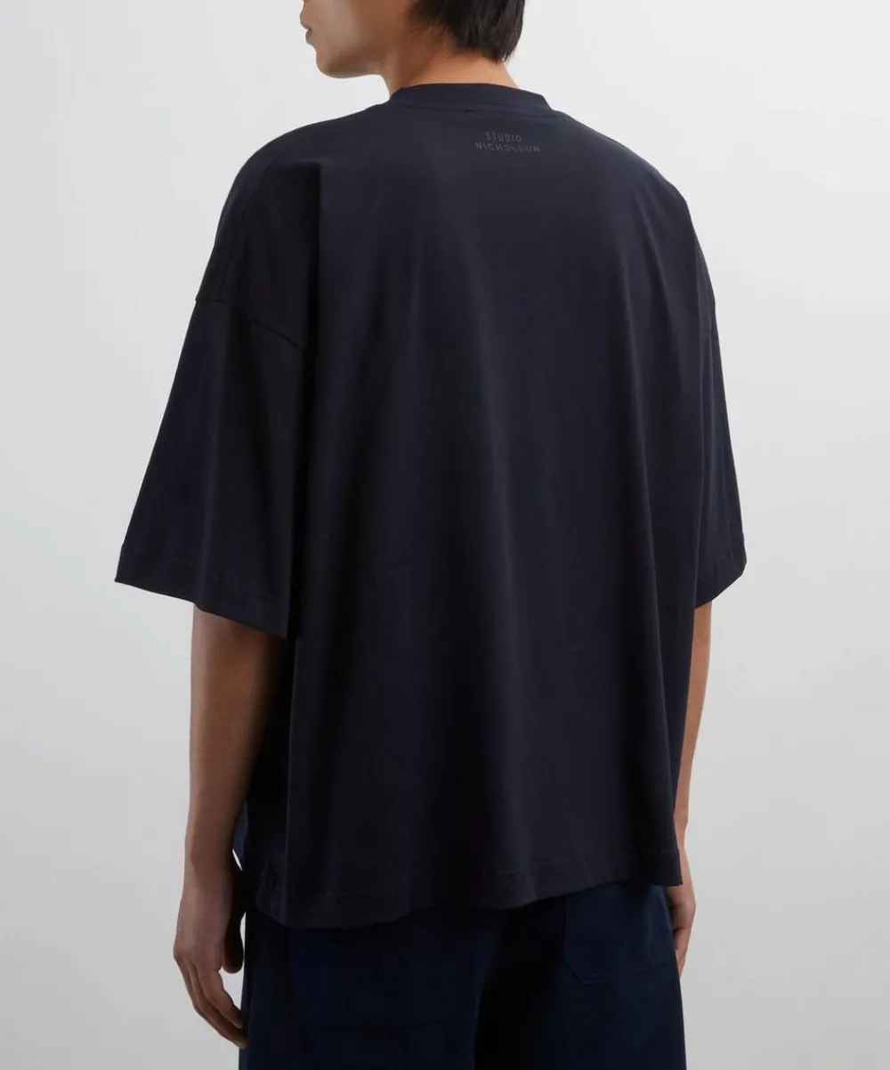 Studio Nicholson Tops^Piu Darkest Navy Oversized T-Shirt