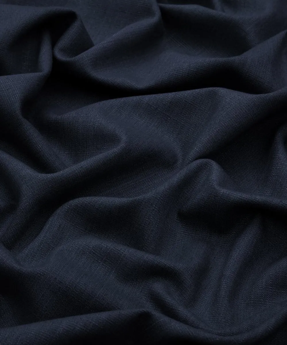 Liberty Interiors Furnishing Fabrics^Plain Lustre Linen in Ink
