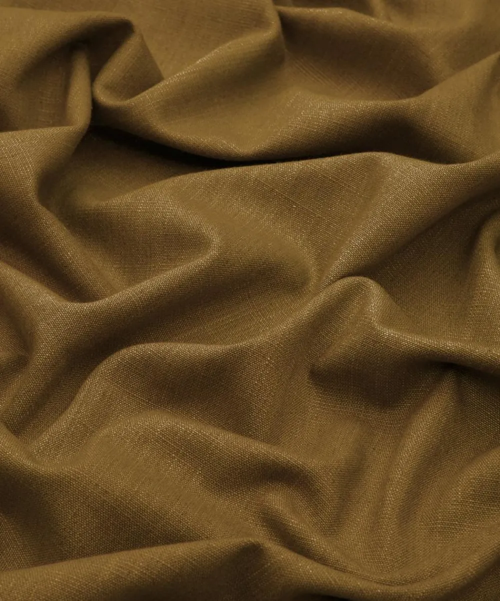 Liberty Interiors Furnishing Fabrics^Plain Lustre Linen in Tobacco
