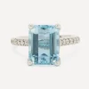 Kojis Rings|Rings^Platinum Aquamarine and Diamond Ring