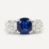 Kojis Rings|Rings^Platinum Vintage Ceylon Sapphire and Diamond Trilogy Ring
