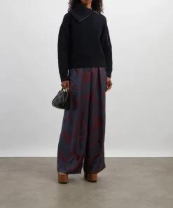 Dries Van Noten Trousers & Shorts^Pleated Jacquard Satin Wide-Leg Trousers