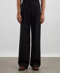 Dries Van Noten Trousers^Pleated Straight-Leg Wool Trousers