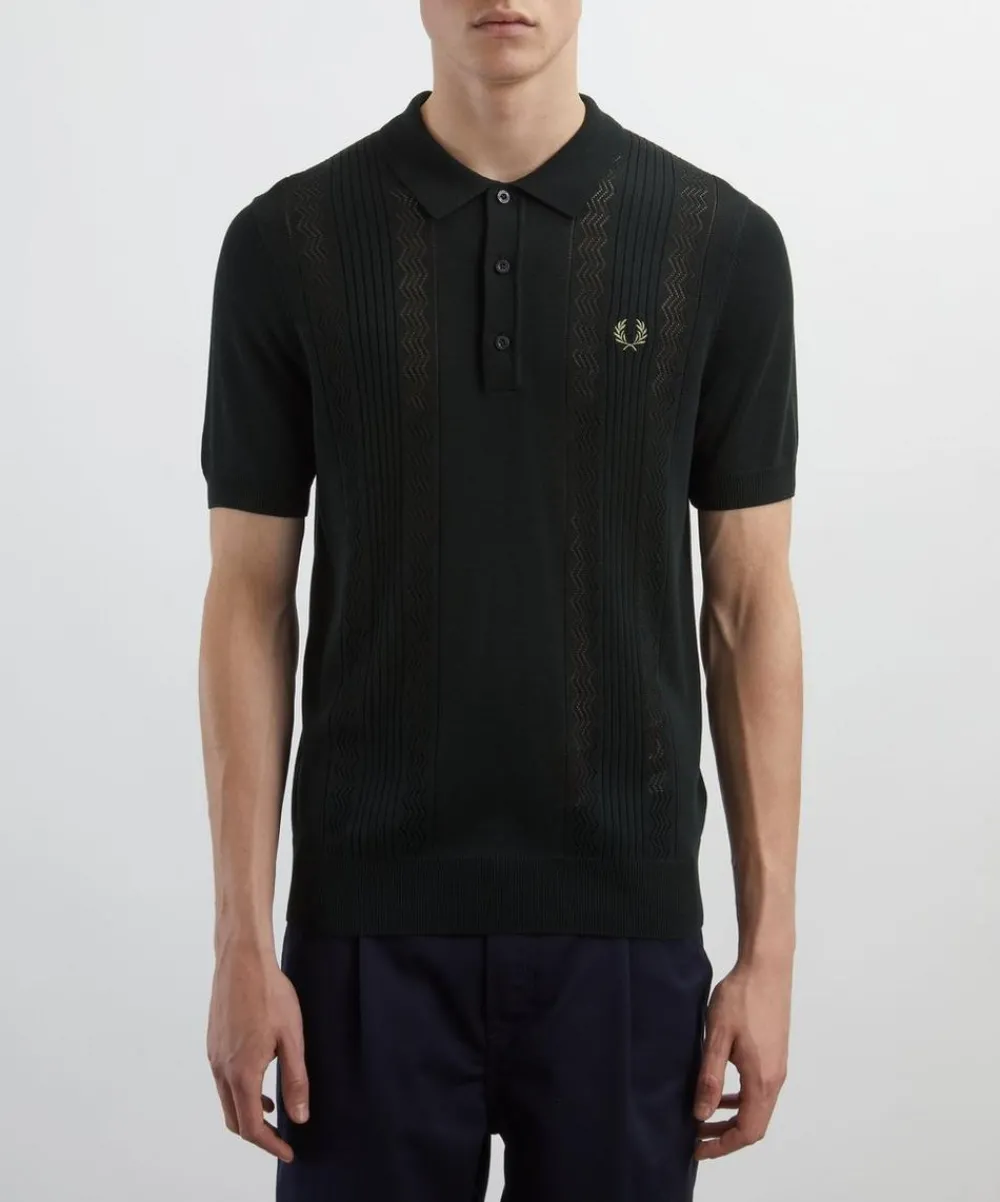 Fred Perry Shirts^Pointelle Panel Knitted Shirt