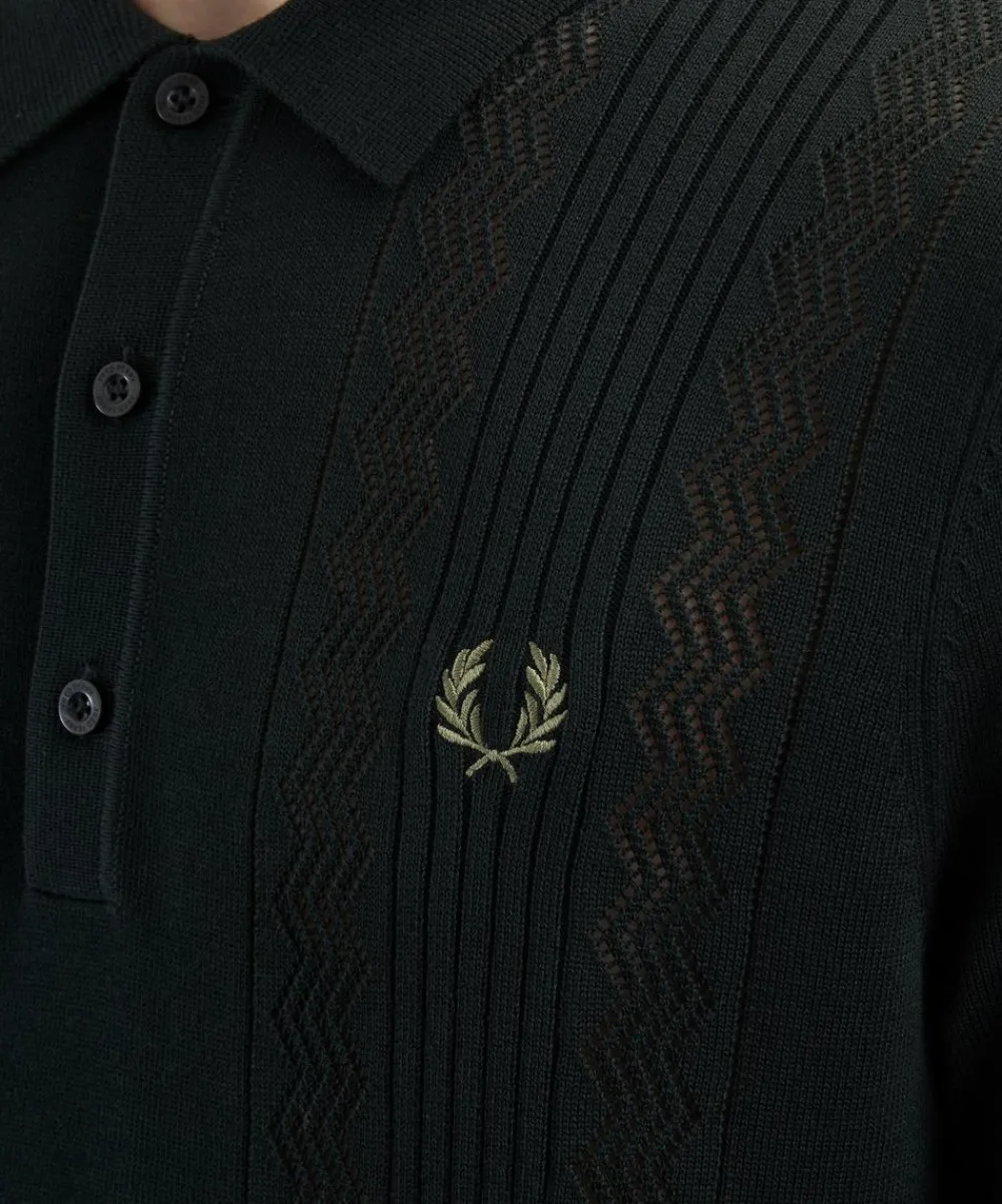 Fred Perry Shirts^Pointelle Panel Knitted Shirt