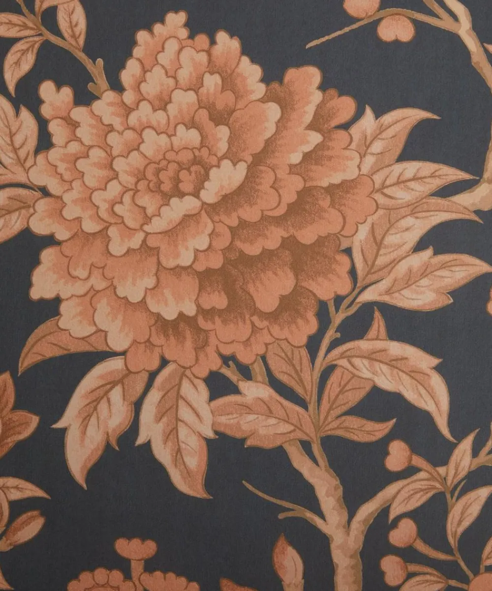 Liberty Interiors Wallpaper^Porcelain Trail in Ink