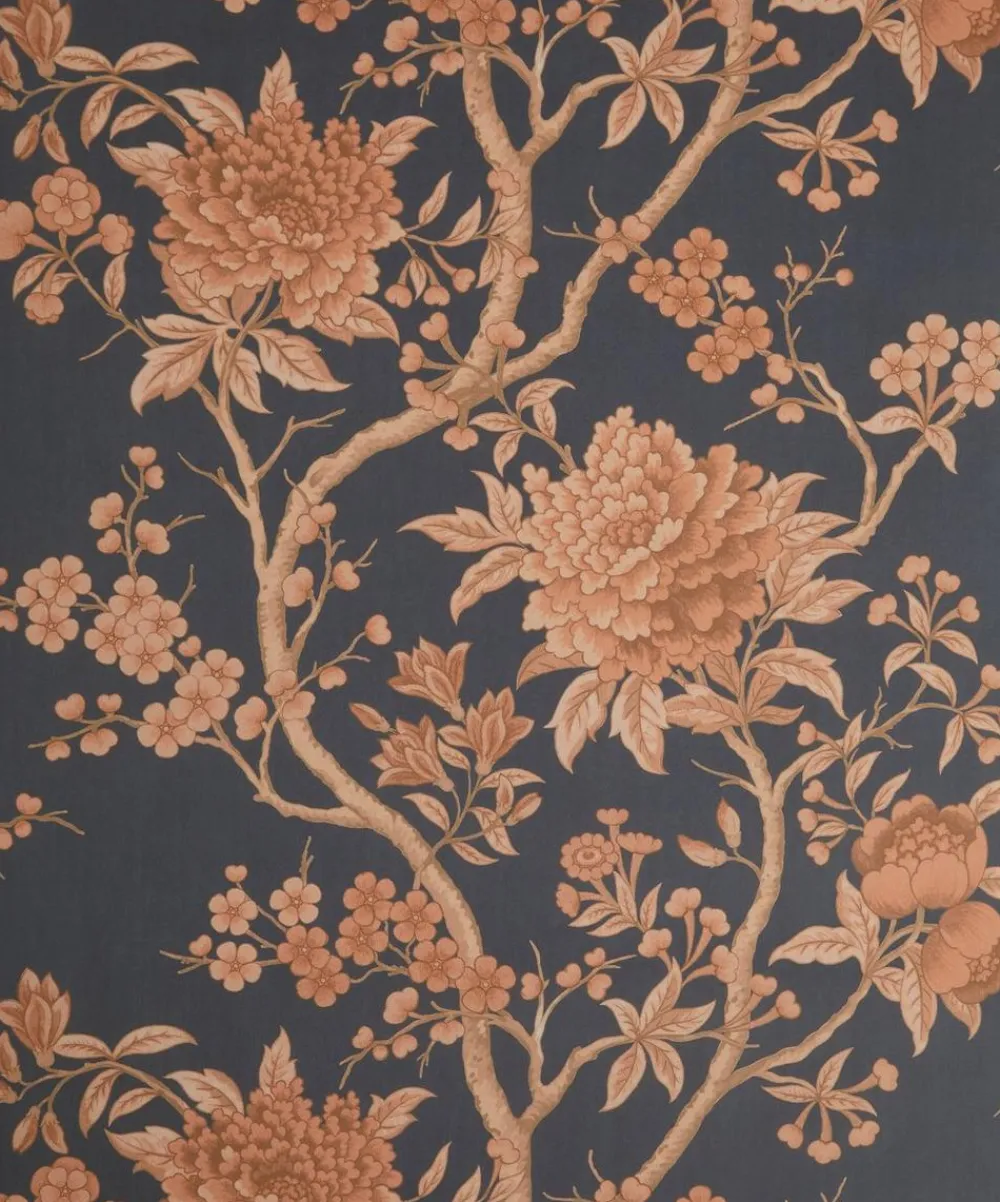 Liberty Interiors Wallpaper^Porcelain Trail in Ink