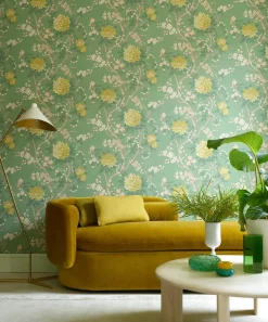 Liberty Interiors Wallpaper|Wallpaper^Porcelain Trail in Jade