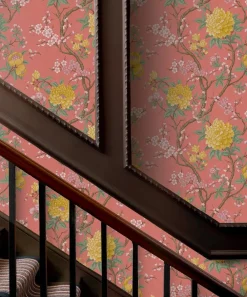 Liberty Interiors Wallpaper^Porcelain Trail in Lacquer