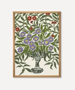 PSTR Studio Wall Art|Living Room^Purple Asters La Poire Framed Print