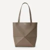 Loewe Bags^Puzzle Fold Taupe Leather Tote Bag