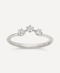 Dinny Hall Rings^Recycled White Gold Mini Curve Diamond Pinky Ring