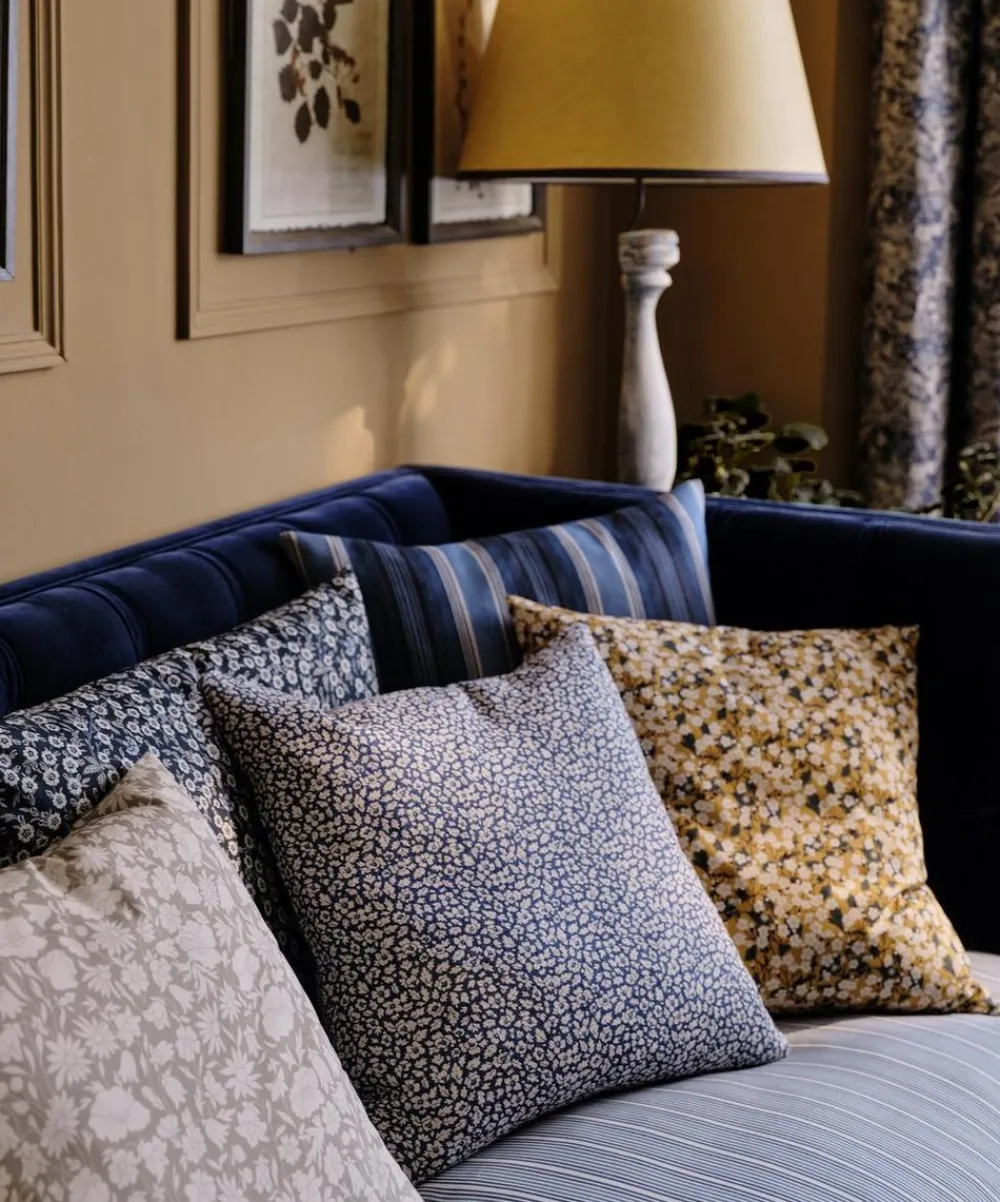 Liberty Interiors Furnishing Fabrics^Regent Stripe Cotton in Lapis
