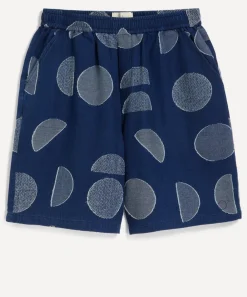 Folk Shorts^Relaxed Indigo Circle Jacquard Shorts