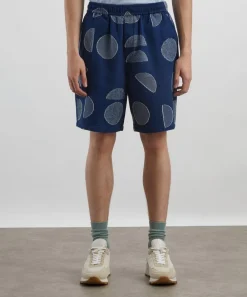 Folk Shorts^Relaxed Indigo Circle Jacquard Shorts