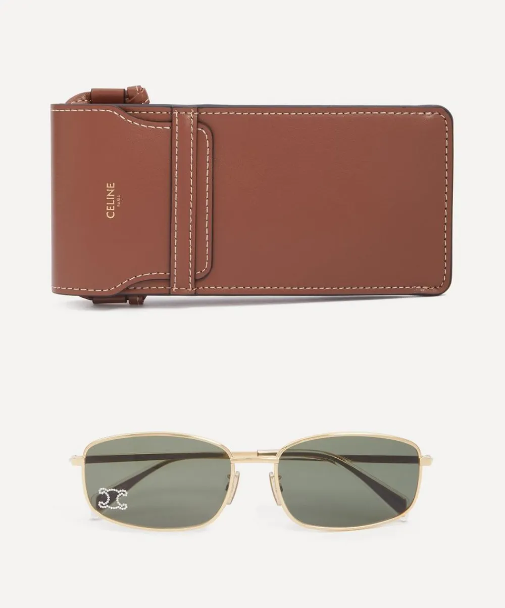 Celine Sunglasses & Glasses^Rhinestone Triomphe Square Sunglasses