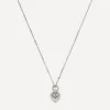 Missoma Earrings^Rhodium-Plated Mini Ridge Heart Pendant Necklace