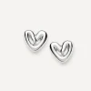 Missoma Earrings^Rhodium-Plated Puffy Heart Stud Earrings