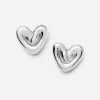 Missoma Earrings^Rhodium-Plated Puffy Heart Oversized Stud Earrings