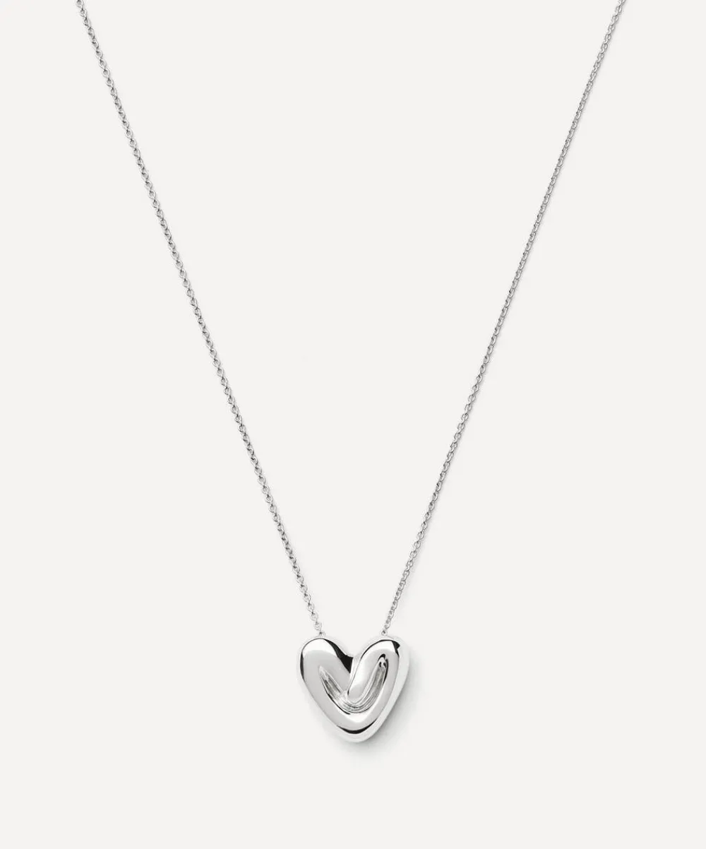 Missoma Necklaces^Rhodium-Plated Puffy Heart Pendant Necklace