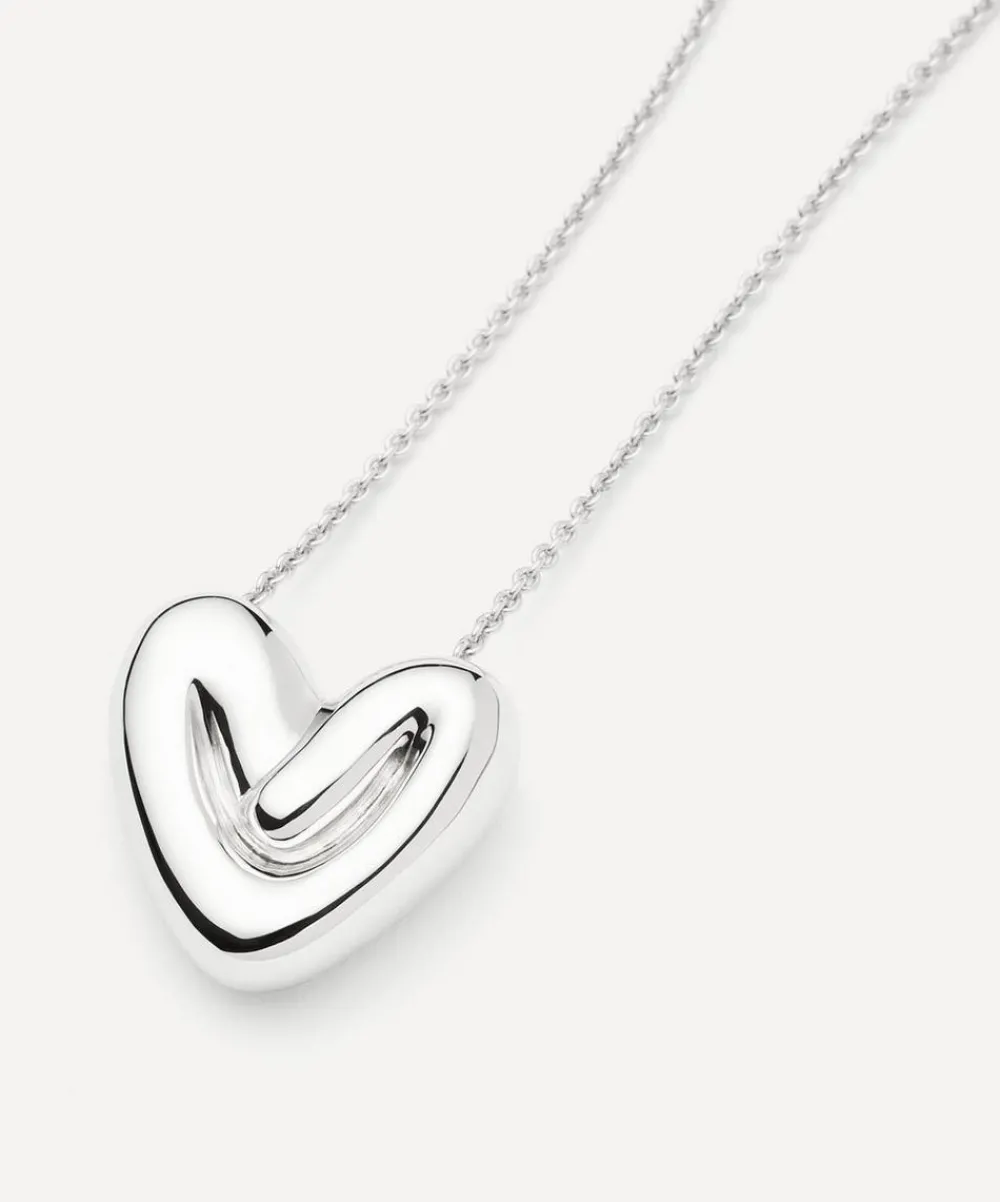 Missoma Necklaces^Rhodium-Plated Puffy Heart Pendant Necklace
