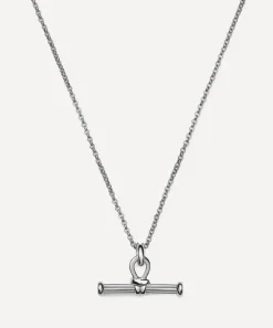 Missoma Necklaces^Rhodium-Plated Ridge T-Bar Pendant Necklace