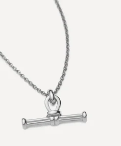 Missoma Necklaces^Rhodium-Plated Ridge T-Bar Pendant Necklace