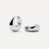 Missoma Earrings|Earrings^Rhodium-Plated Sculptural Chubby Small Hoop Earrings