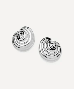 Missoma Earrings^Rhodium-Plated Shell Dome Oversized Stud Earrings
