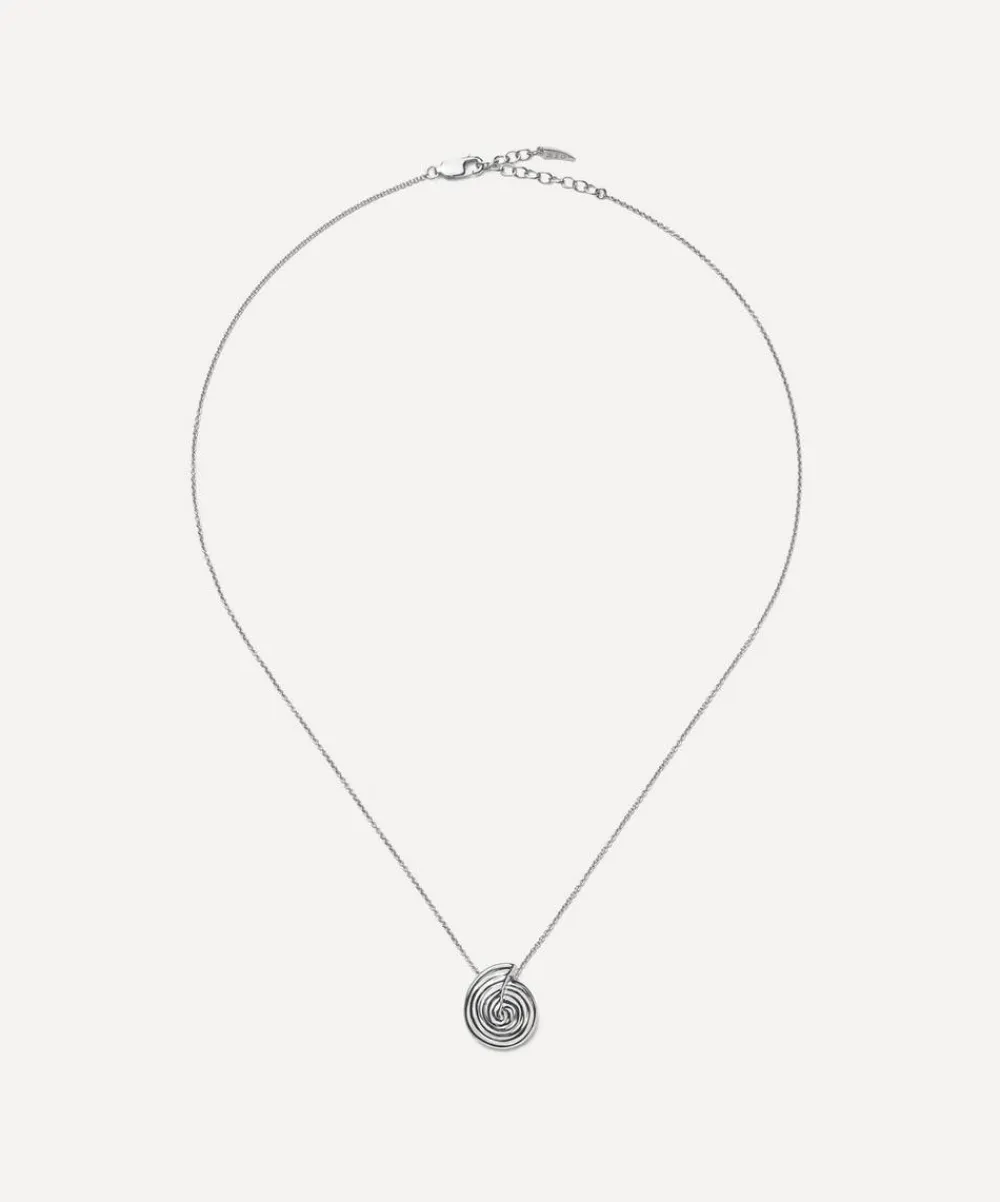 Missoma Necklaces^Rhodium-Plated Spiral Mini Pendant Necklace