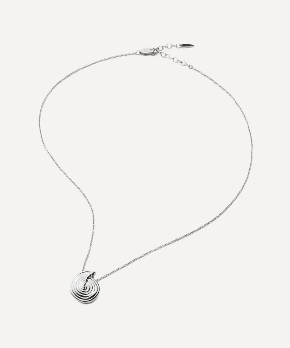 Missoma Necklaces^Rhodium-Plated Spiral Mini Pendant Necklace