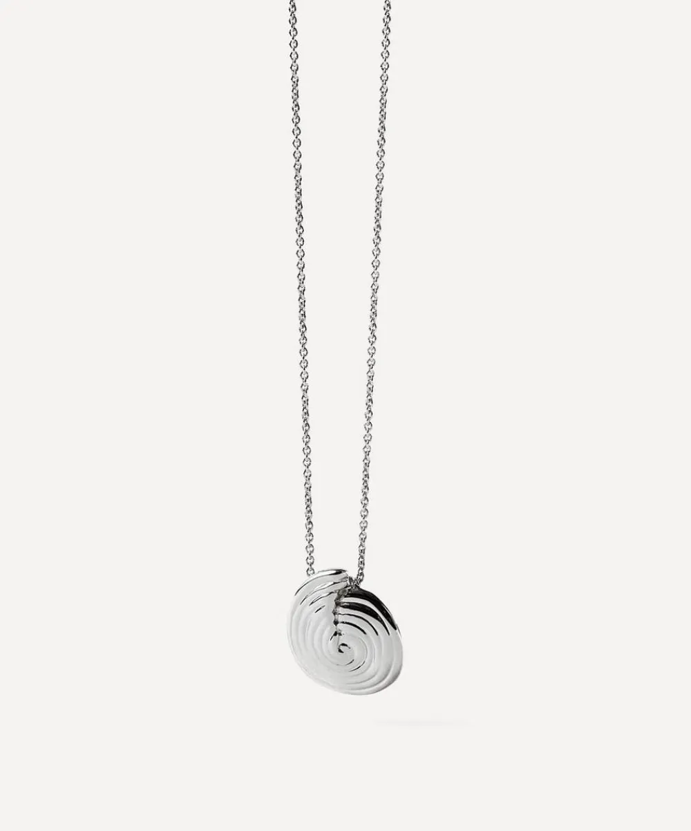 Missoma Necklaces^Rhodium-Plated Spiral Mini Pendant Necklace