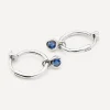 Missoma Earrings^Rhodium-Plated Tennis Charm Mini Drop Hoop Earrings