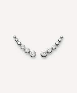 Missoma Earrings^Rhodium-Plated Tennis Climber Stud Earrings