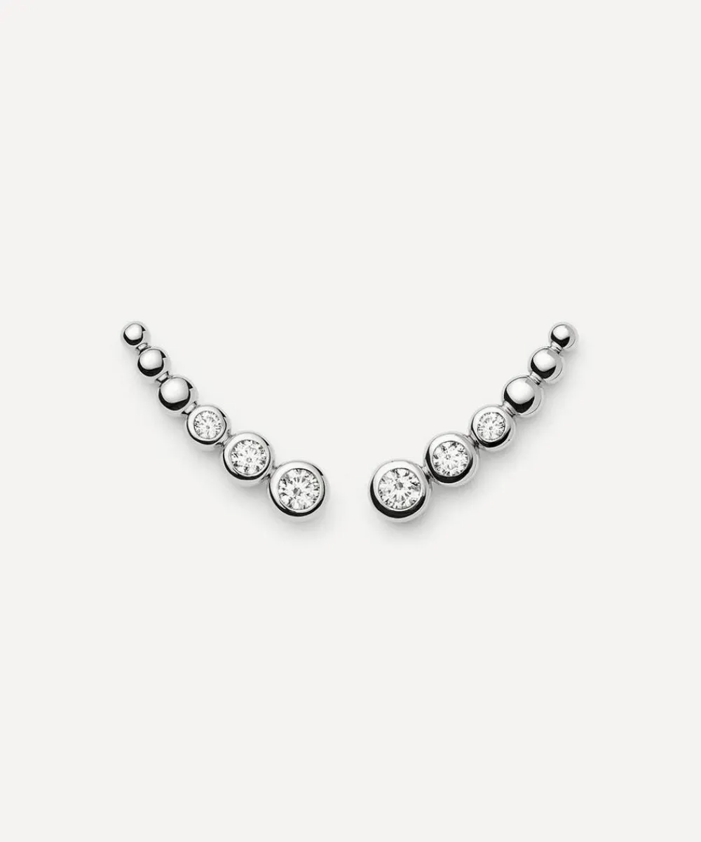 Missoma Earrings^Rhodium-Plated Tennis Climber Stud Earrings