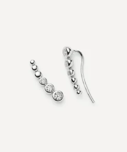 Missoma Earrings^Rhodium-Plated Tennis Climber Stud Earrings