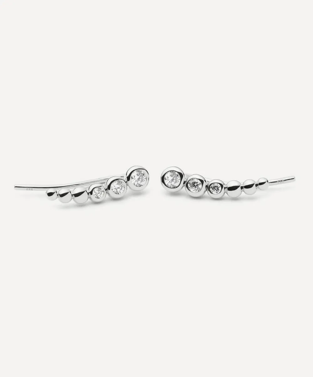 Missoma Earrings^Rhodium-Plated Tennis Climber Stud Earrings