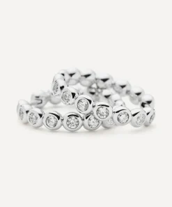 Missoma Earrings^Rhodium-Plated Tennis Medium Hoop Earrings