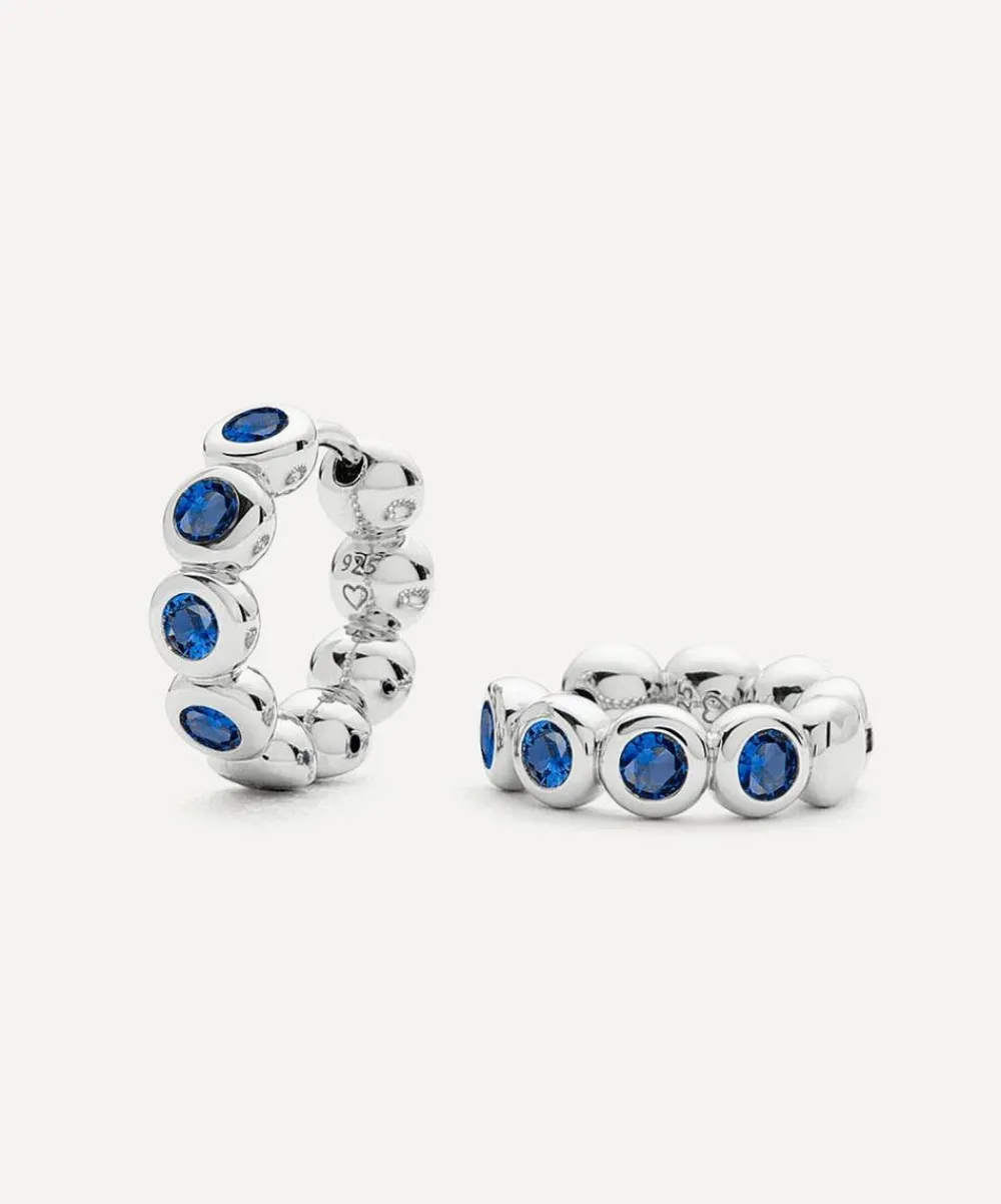 Missoma Earrings^Rhodium-Plated Tennis Small Hoop Earrings